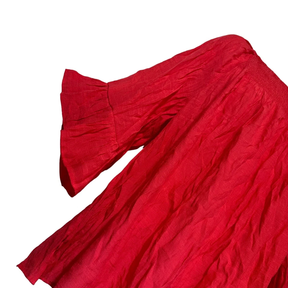 avenue smocked bell sleeve crinkle blouse plus size Women’s Plus Size 18/20 - Image 2 of 4