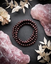 Natural 5mm Garnet Stone Bracelet Burgundy Gemstone Stretch Bracelet Handmade