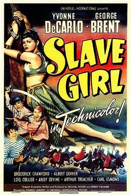 SLAVE GIRL Movie POSTER 27x40 George Brent Yvonne De Carlo Broder pic