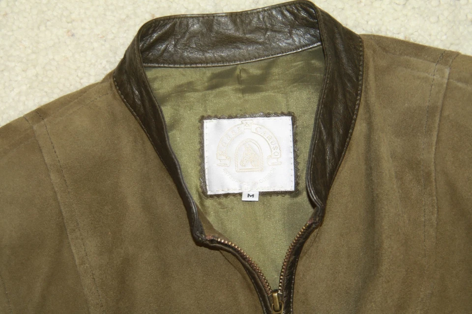 Rossi & Caruso замшевая кожаная куртка M хаки зеленый молнии Аргентина - Изображение 4 из 4