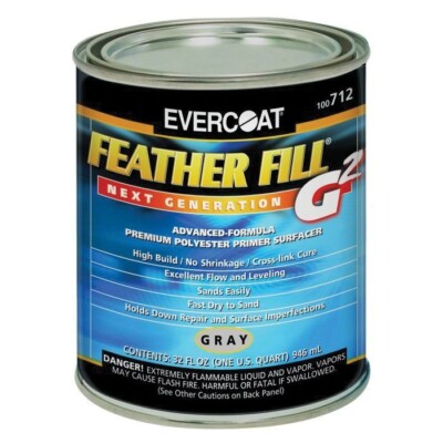 Evercoat 712 Featherfill G2 Primer 2nd Generation- Gray Color - Quart Size (712)