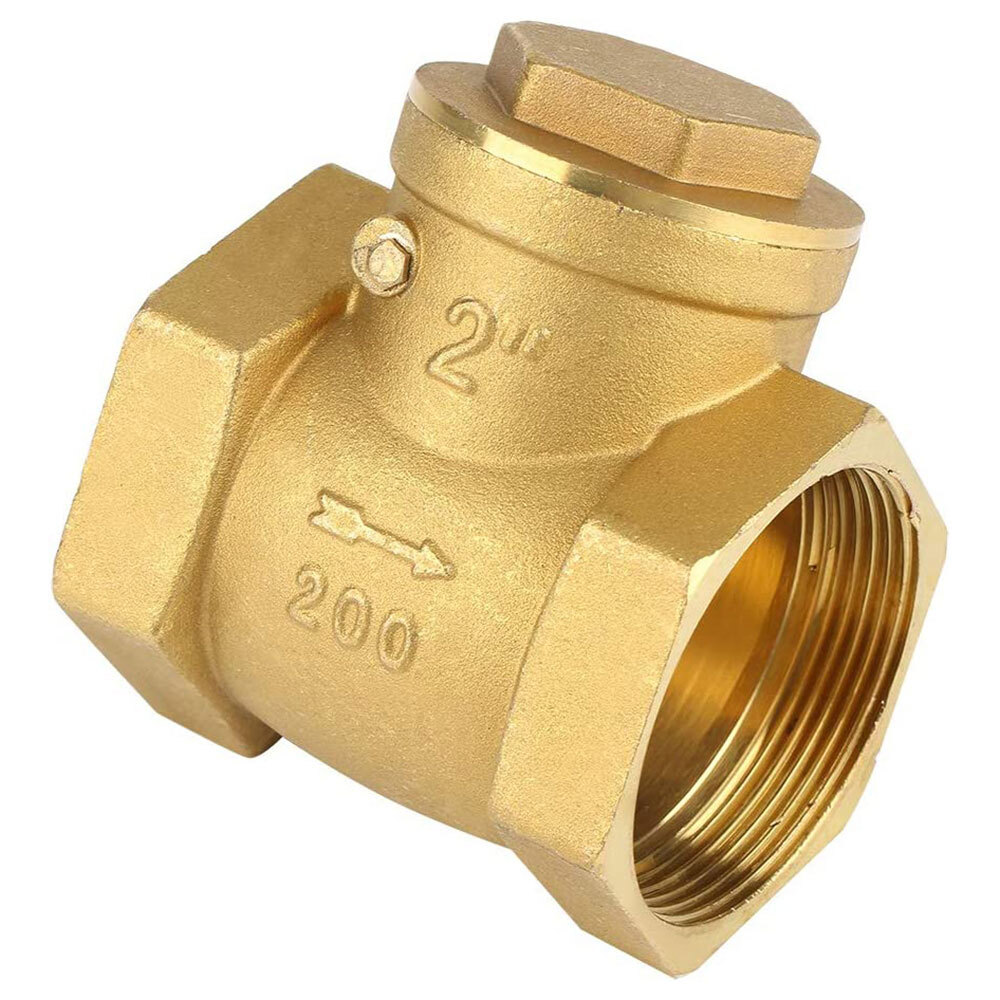2" Inch Brass Swing IPS Check Valve NPT Threaded Plumbing Fitting 200 WOG USA^
