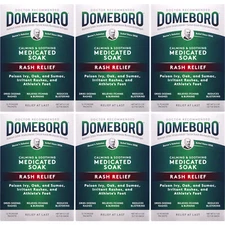 6 Pack Domeboro Soothing Soak Rash Relief Astringent, 12 Powder Packets Per Box