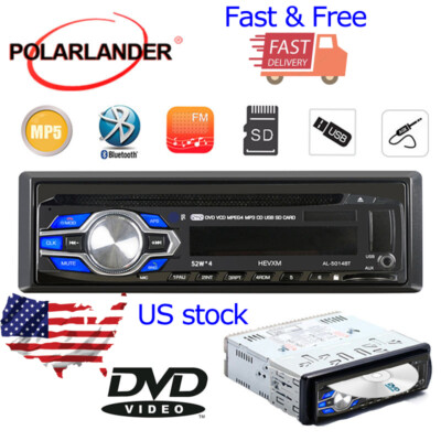 1DIN Car Radio Stereo DVD CD Player Display AUX-IN MP3 USB SD FM In-Dash LCD US