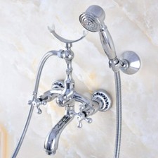 Chrome Brass Bathroom Faucet Set Bathtub Hand Spray Shower Mixer Tap Kit 2na761