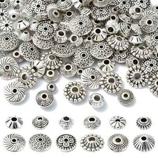 120x 12 Styles Tibetan Style Alloy Spacer Beads, Flat Round, Antique Silver Bead