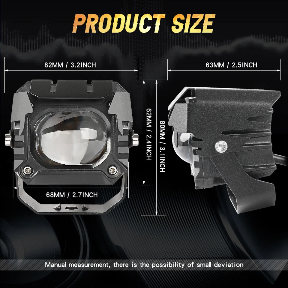 For Ford F250 F350 Super Duty 1999-2015 Roof 52" LED Light Bar+3" Pods+Wire Kit - Image 4 of 4