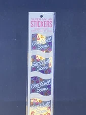 Hambly Vintage 1980's Stickers Mylar Silver Foil Get Well New Pack RARE