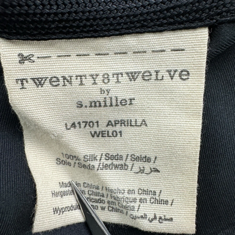Cárdigan Twenty8Twelve by S Miller negro pura seda a presión para mujer talla 10 Foto 4 de 4