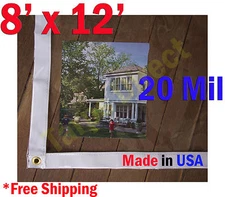 8 ft x 12 ft Clear 20 mil Vinyl Tarp Waterproof Curtain Porch Patio Enclosure