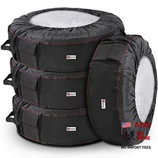 Seasonal Tire Totes, Spare Tire Cover, Portable Winter Wheel, 600D Black