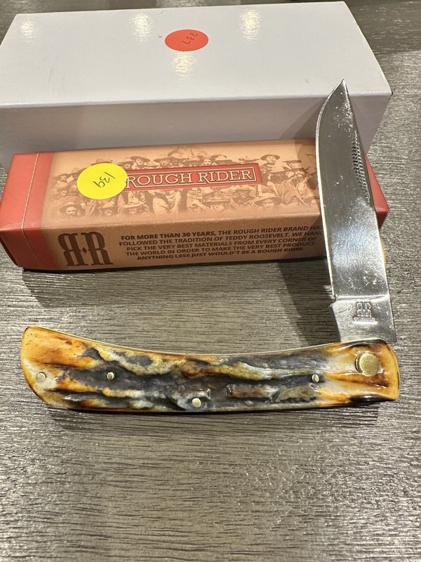 Rough Rider RR2775 Cinnamon Bone Stag Large Work Knife Linerlock NIB