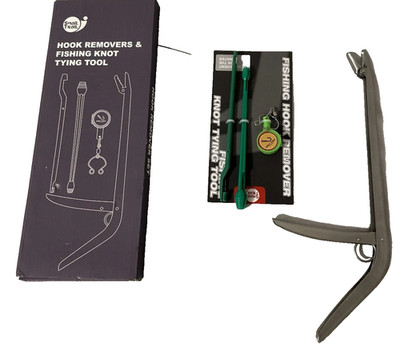 Snail Trail Metal Dual Head Fish Hook Remover & Fishing Knot Tying Tool SET New