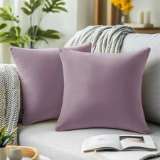 Jam Velvet Pillow Covers 18x18 Inch Set of 2, Soft Solid Decorative Square Throw