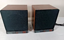 🌟 Vintage Yorx S-5 4” Full Range Speaker System – Wood Grain Cabinet Untested,
