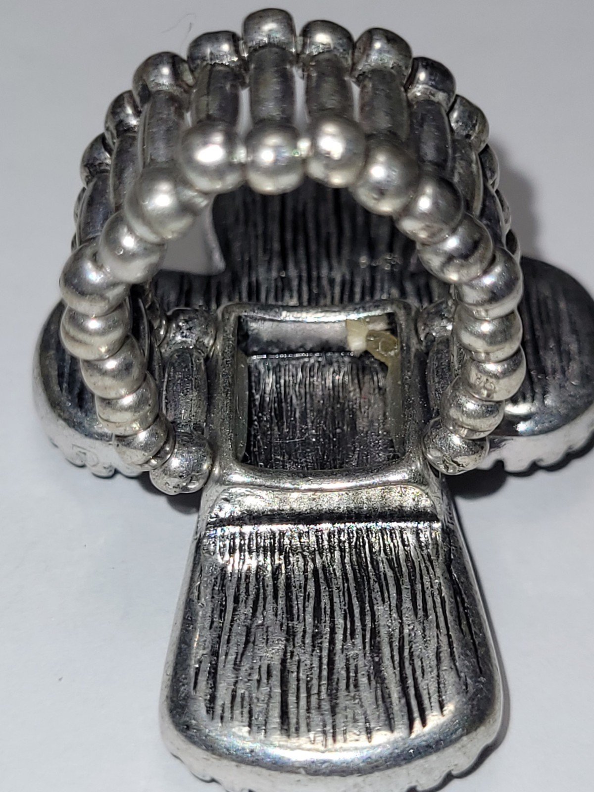 Vintage Silvertone Cross Statement Ring Stretch B… - image 12