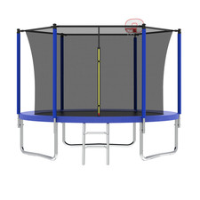 10ft Kids Trampoline with Basketball Hoop, Safety Enclosure  Ladder
