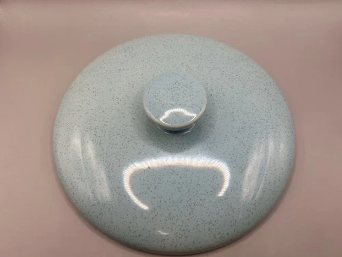 Bauer Pottery Mission Moderne Blue Speckle Lid For Casserole Dish 7.75” Diameter