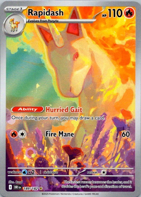 Rapidash Illustration Rare SV10: Destined Rivals 189/182 NM