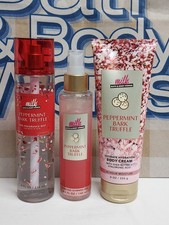 Bath Body Works Milk Bar Peppermint Bark Truffle Mist/Diamond Shimr/Body Cream