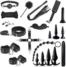 BDSM Fesseln Sex Set 21 Stück Analplug Peitsche Handschellen