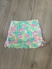 Lily Pulitzer Girls 12 Green Skirt With Flamingo And Pink Bird