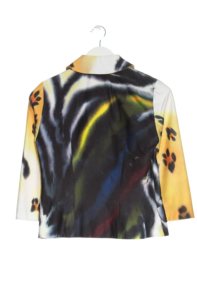 COTTONADE Blazer corto Mujeres Blazer Talla EU 36 azul-amarillo pálido-blanco - Imagen 2 de 4