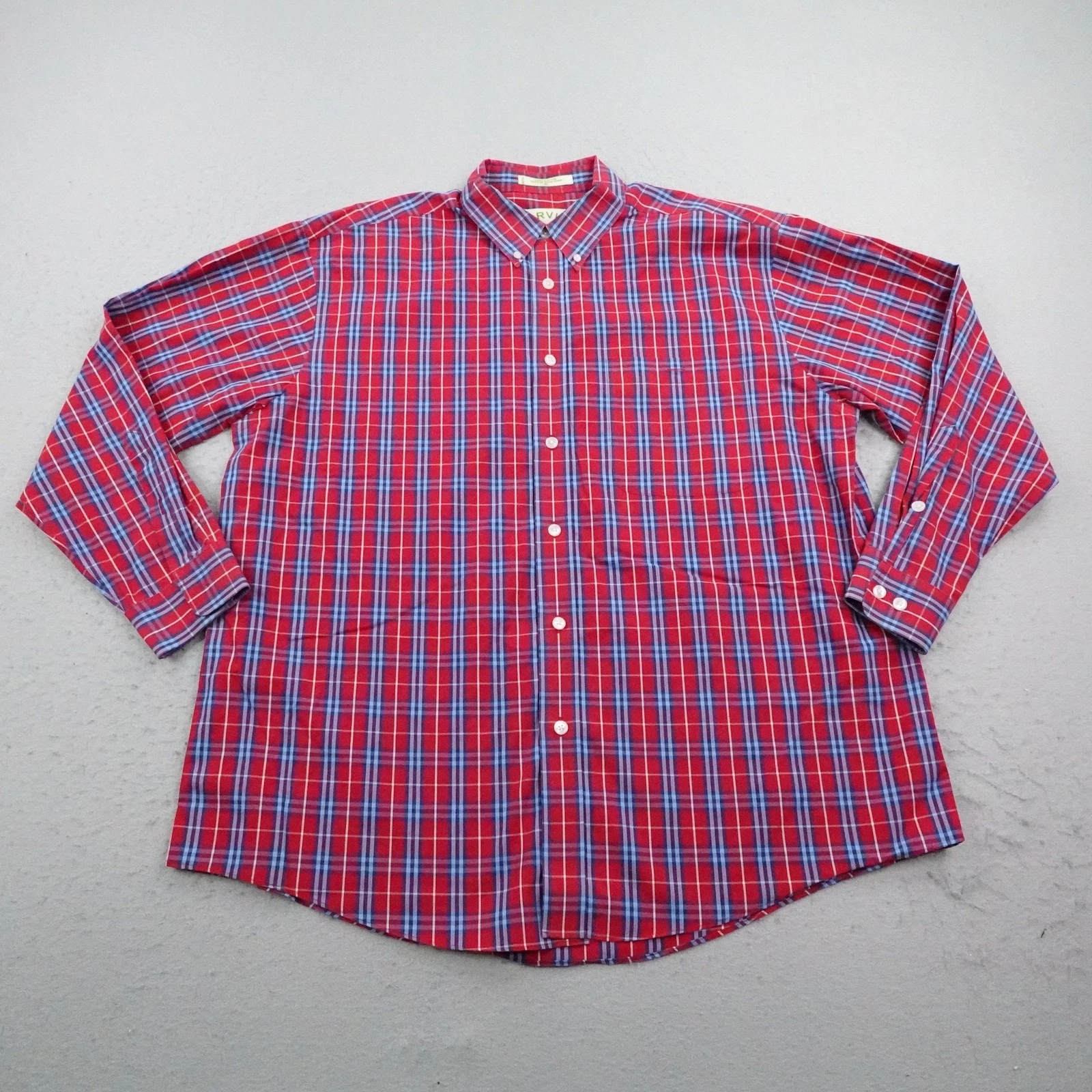 Vintage Orvis Shirt Men XL Red Plaid Twill Button Up Fishing Camping Long Sleeve