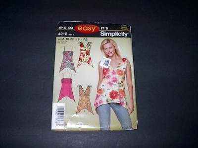 Simplicity Pattern 4218 Misses' Knit Tops in Two Styles w/Variations  10~22  Unc