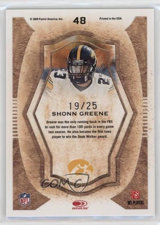 2009 Donruss Threads Pro Gridiron Kings Green Framed /25 Ted Ginn Jr #48 - Image 2 of 2