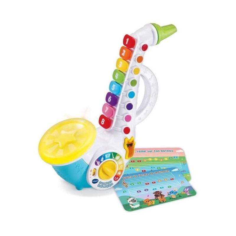 Saxophone Lumi Magique Vtech avec touches lumineuses et 3 modes de jeu evolutifs