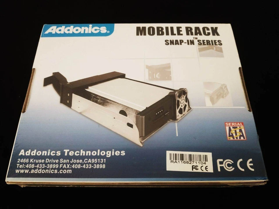 Addonics Snap-In Mobile Rack 3.5" SATA Hard Drive Docking Station Hot Swap Black - Image 3 of 4