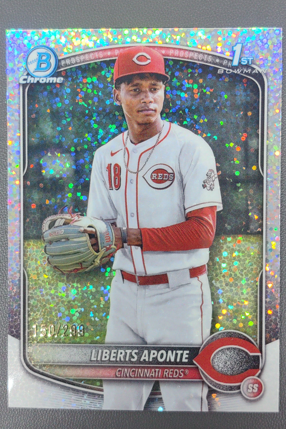 2025 Topps Bowman 1st Chrome Liberts Aponte Speckle Refractor /299 #BCP-174