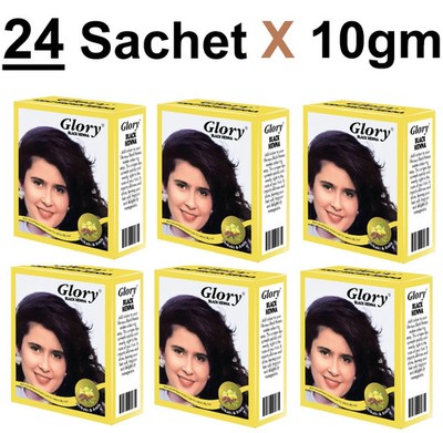 India Henna for hair-natural and organic -Black (24 Sachets X 10gm) USA SELLER