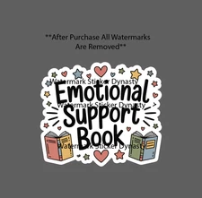 Emotional Support Book Sticker Waterproof Decal Reading Reader Novel Gift NEW