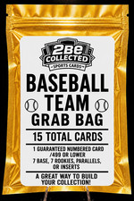 Baseball Card Team Bundle -Grab Bag – 15 Cards - 1 Numbered Card /499 or lower