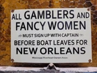 VINTAGE BROTHEL PORCELAIN SIGN RARE OLD GAMBLING RIVER BOAT MISSISSIPPI CASINO