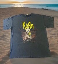 Rare Jonathan Davis Korn Band Skeleton Riding Bike Concert Tour Shirt XL New
