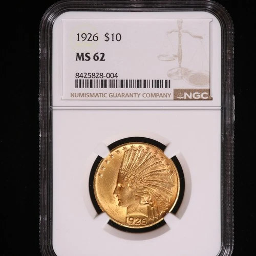 1926 INDIAN HEAD GOLD $10 EAGLE NGC CERTIFIED BU UNCIRCULATED MS 62 NO RESERVE