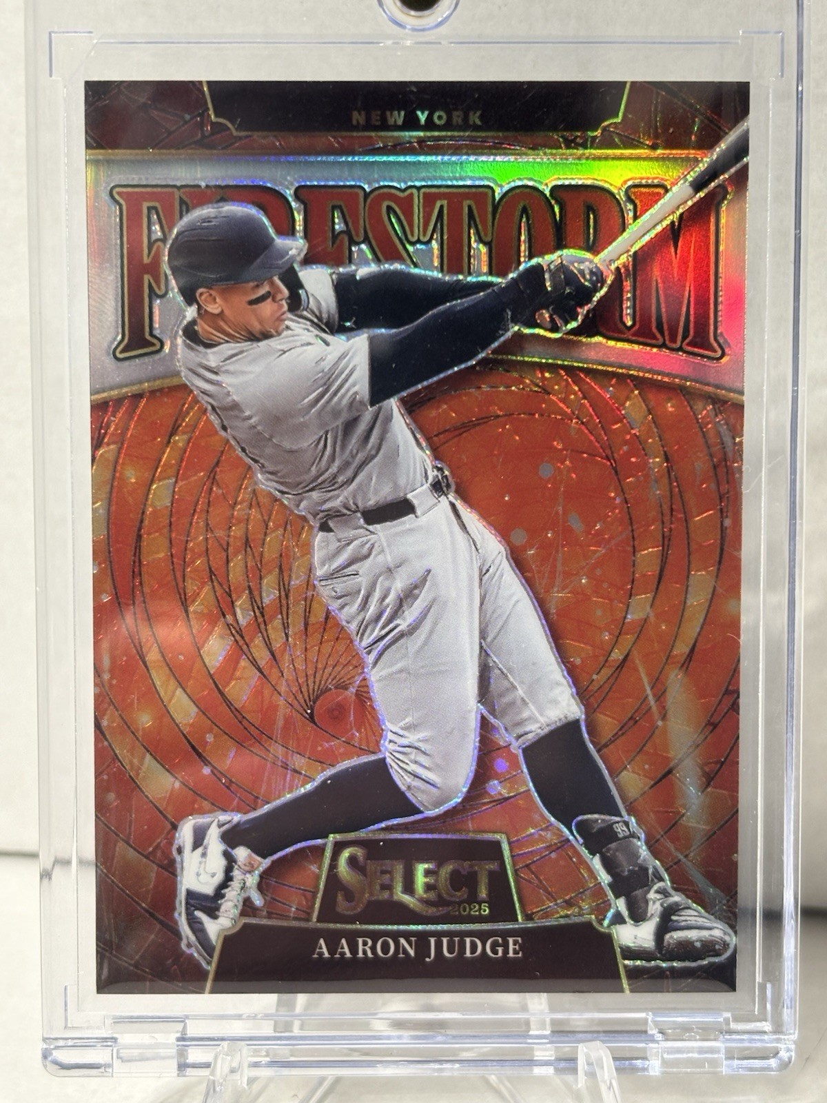 Aaron Judge #10 Baseball Cards 2025 Panini Select Firestorm trading card — raw and PSA graded price guide
