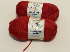 Red Heart Stitch Nation Bamboo Ewe yarn Geranium 2 full skeins same dye lot