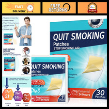 7mg Quit Smoking Patches - Step 3 Anti-Smoking Aids, 30 Effective Stickers, Fast