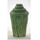Vintage Mccoy Pottery 1920s V-2 Green Vase Approx 8.5" Art Deco Glossy