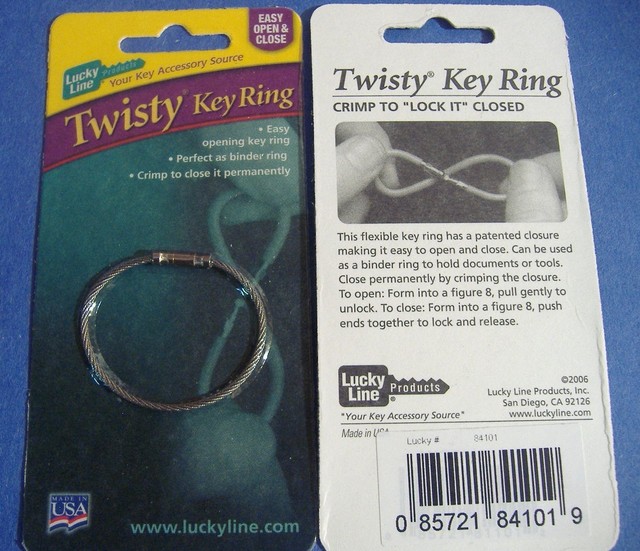 Lucky Line 84101 Thin Stainless Steel Twisty Key Ring Made in USA for