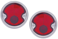 54-55 Chevygmc Truck Rear Tail Light Lenses Waluminum Trim Pair