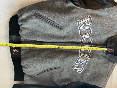 Colorado Rockies Jacket Leather Wool Size M Medium Jh Design Jeff Hamilton - Picture 7 of 15
