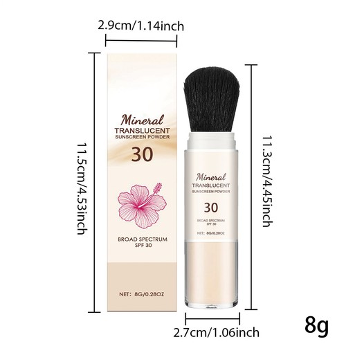 Mineral Sunscreen Powder SPF 30 Travel Size Face Sunblock Powder - Picture 8 of 8