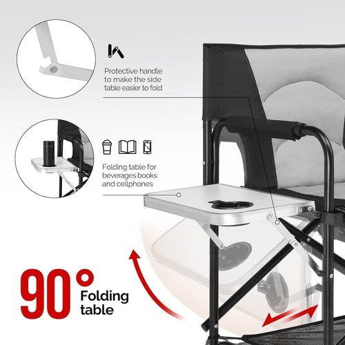 22" Directors Camping Chair Folding, Side Table,Bag,Aluminum Frame,Cup Holder - Picture 7 of 9