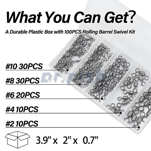 Fishing Barrel Swivels 20~1323LB Stainless Steel Rolling Solid Ring Swivel - Picture 14 of 15