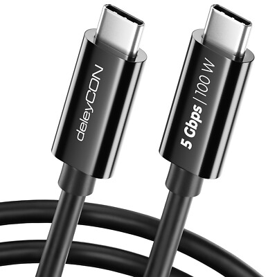 0,15m USB C Kabel 100W 5A Ladekabel Schnellladekabel USB 3.2 Datenkabel 5Gbit/s